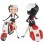 BETTY BOOP EN MOTO ROJA Y BLANCA