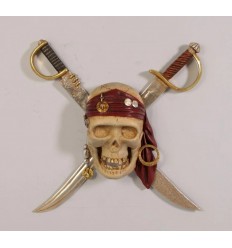 REPLICA CALAVERA PIRATA CON ESPADAS