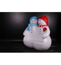 FIGURA BANCO DE UNA PAREJA DE MUÑECOS DE NIEVE