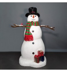 FIGURA MUÑECO DE NIEVE CON REGALOS