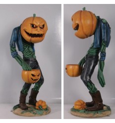 FIGURA HOMBRE CALABAZA HALLOWEEN CON PORTA DULCES