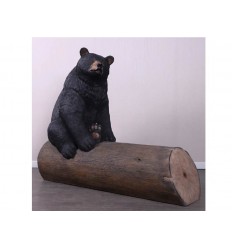 FIGURA OSO EN TRONCO PARA SENTARSE