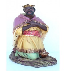 FIGURA DEL REY MAGO BALTASAR ARRODILLADO