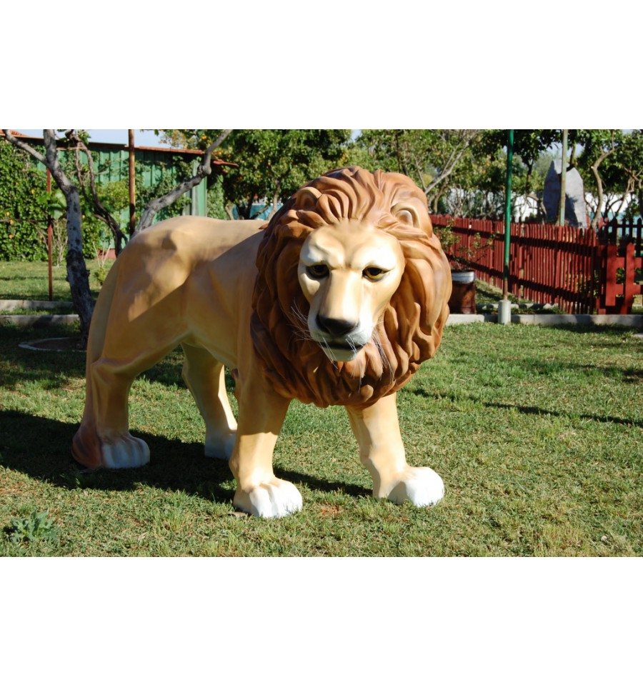 FIGURA DE UN LEON A TAMAÑO REAL, PERFECTA PARA DECORAR JARDINES, CASAS... -  Comprar figuras de resina Macocaya